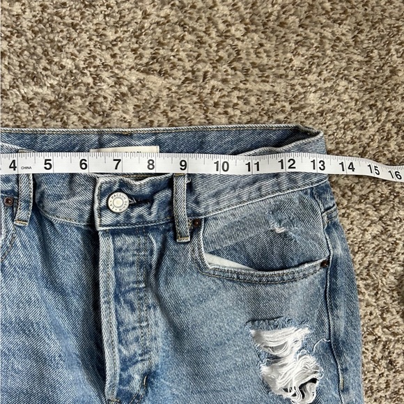 Pacsun High Rise Straight Jeans Medium Wash Distressed Denim Streetwear Size 26 - Picture 7 of 7